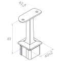 PSG soporte para pasamanos de barandilla inoxidable 42,4 mm para poste 40x40 mm – pegado, satinado 001-046 (2)