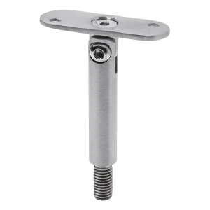 Varilla articulada de soporte de pasamanos fi 14×75 mm con placa plana – AISI 304 satinado, rosca M8
