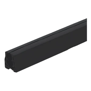 Junta de goma para pasamanos sobre vidrio 8–11 mm, 24×24 mm, negra