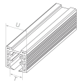PSG Junta para abrazadera superpuesta en vidrio 20–21,5 mm – perfil 24×24 mm, L=2500 mm 001-077 (2)