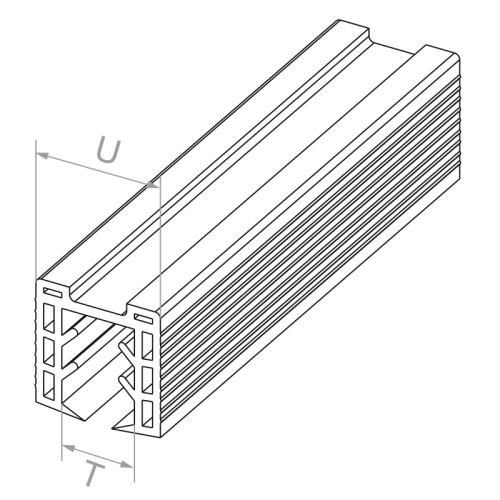 PSG Junta para abrazadera superpuesta en vidrio 20–21,5 mm – perfil 24×24 mm, L=2500 mm 001-077 (2)