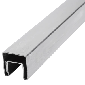 PSG Pasamanos de cristal superpuesto 40x40 mm AISI 304 satinado – 2500 mm