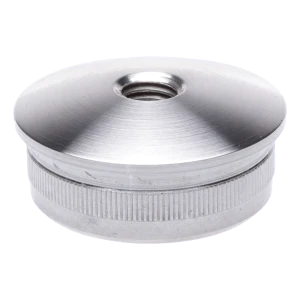 Tapón convexo a presión para tubo de barandilla 48,3 mm con rosca M8, AISI 304 satinado