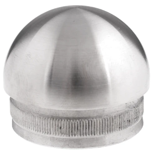 Tapa final elipsoidal embutida Kozza para tubo de barandilla 42,4 mm – acero AISI 304 satinado 001-095 (1)