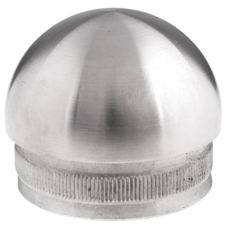 Tapa final elipsoidal embutida Kozza para tubo de barandilla 42,4 mm – acero AISI 304 satinado 001-095 (1)