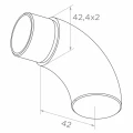 Codo cerrado para barandilla de tubo 42,4 mm – acero inoxidable AISI 304 satinado 001-102 (2)