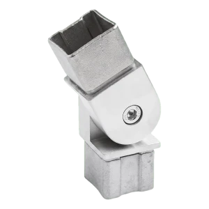 Codo articulado para barandilla 90°–180° para perfil 40x40x2 mm – acero AISI 304 satinado