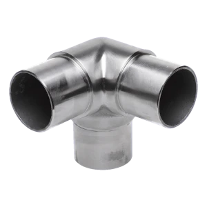 Conector triple angular para barandilla – tubo 42,4x2 mm, acero inoxidable AISI 304, satinado