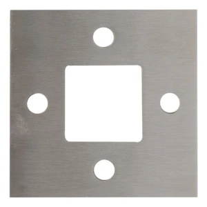 Base de poste de barandilla para soldadura 100x100 mm – acero inoxidable AISI 304 satinado, sistema 40x40