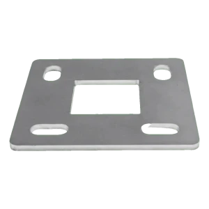 Base de poste para barandilla soldable 80×80 mm – acero inoxidable AISI 304, sistema 40×40