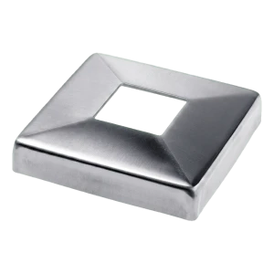Roseta embellecedora cuadrada para perfil 40x40 mm – acero inoxidable AISI 304 satinado