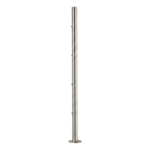 PINOX poste de barandilla esquinero ø 42,4 mm sin accesorios – acero inoxidable, satinado