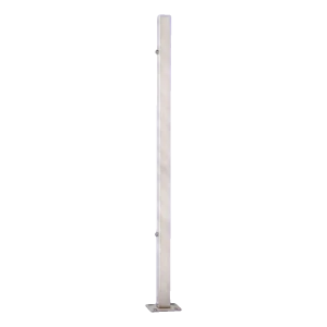 PINOX poste de barandilla final 40x40 mm acero inoxidable AISI 304 satinado – montaje en suelo