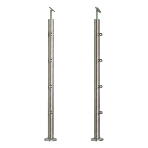 PSG Poste de balaustrada intermedio pasante ø 42,4 mm AISI 304 – 4 soportes, satinado