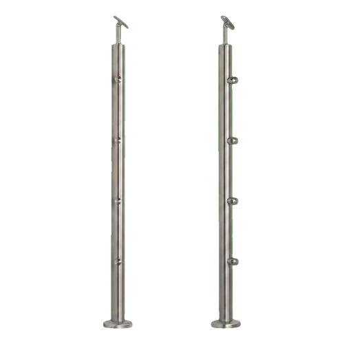 PSG Poste de balaustrada intermedio pasante ø 42,4 mm AISI 304 – 4 soportes, satinado 001-204 (1)