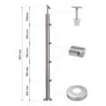 PSG Poste de balaustrada intermedio pasante ø 42,4 mm AISI 304 – 4 soportes, satinado 001-204 (2)