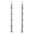 PSG poste de balaustrada esquinero de acero inoxidable AISI 304 ø42,4 mm H1060 mm con soportes para tubos ø12 mm 001-206 (1)