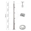 PSG poste de barandilla pasante Ø42,4 mm de acero inoxidable AISI 304 – 4 soportes Ø12, montaje en suelo 001-207 (2)