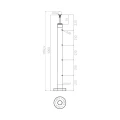 PSG poste de barandilla pasante Ø42,4 mm de acero inoxidable AISI 304 – 4 soportes Ø12, montaje en suelo 001-207 (4)