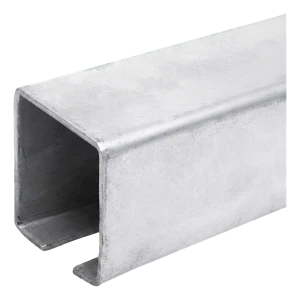 Carril guía de acero PSG para puertas correderas – perfil C 50×50 mm, longitud 6000 mm