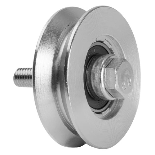 PSG Rueda guía V fi 70×20 mm acero galvanizado para puerta corredera sobre raíl 001-295 (1)